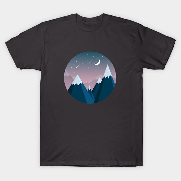 Mountains at Dusk T-Shirt by Ahhhvocadoh